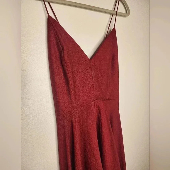 Nasty Gal Rule the Dance Floor Lace-up Dress size 8 NWT Wine Red - Picture 7 of 13